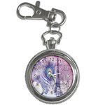 Peacock Feather White Rose Paris Eiffel Tower Key Chain & Watch Front