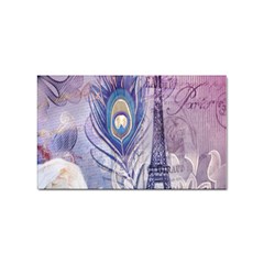 Peacock Feather White Rose Paris Eiffel Tower Sticker 100 Pack (rectangle) by chicelegantboutique