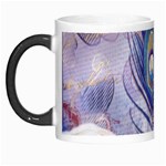 Peacock Feather White Rose Paris Eiffel Tower Morph Mug Left