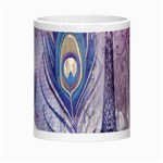 Peacock Feather White Rose Paris Eiffel Tower Morph Mug Center