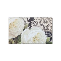 Elegant White Rose Vintage Damask Sticker 10 Pack (rectangle) by chicelegantboutique