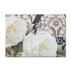 Elegant White Rose Vintage Damask A4 Sticker 10 Pack by chicelegantboutique