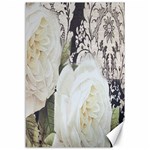 Elegant White Rose Vintage Damask Canvas 12  x 18  (Unframed) 11.88 x17.36  Canvas - 1