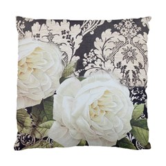 Elegant White Rose Vintage Damask Cushion Case (single Sided)  by chicelegantboutique