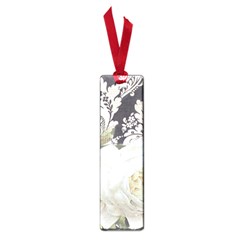 Elegant White Rose Vintage Damask Small Bookmark by chicelegantboutique