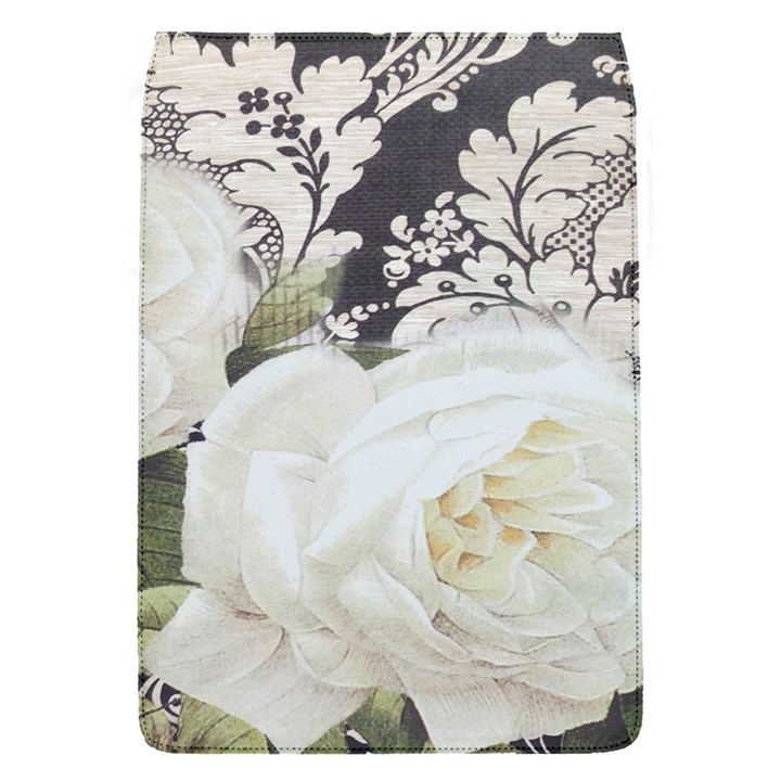 Elegant White Rose Vintage Damask Removable Flap Cover (Small)