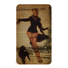 Paris Lady And French Poodle Vintage Newspaper Print Sexy Hot Gil Elvgren Pin Up Girl Paris Eiffel T Memory Card Reader (rectangular) by chicelegantboutique