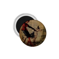 Paris Girl And Great Dane Vintage Newspaper Print Sexy Hot Gil Elvgren Pin Up Girl Paris Eiffel Towe 1 75  Button Magnet by chicelegantboutique