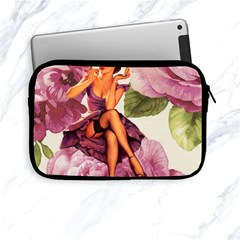 Cute Purple Dress Pin Up Girl Pink Rose Floral Art Apple Ipad Mini Zipper Case by chicelegantboutique