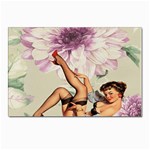 Gil Elvgren Pin Up Girl Purple Flower Fashion Art Postcards 5  x 7  (10 Pack) Front