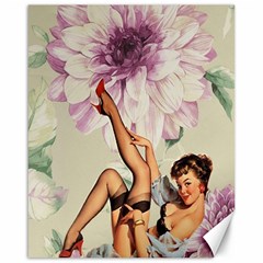 Gil Elvgren Pin Up Girl Purple Flower Fashion Art Canvas 16  X 20  (unframed) by chicelegantboutique