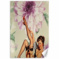 Gil Elvgren Pin Up Girl Purple Flower Fashion Art Canvas 20  X 30  (unframed) by chicelegantboutique