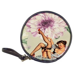 Gil Elvgren Pin Up Girl Purple Flower Fashion Art Cd Wallet