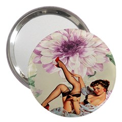 Gil Elvgren Pin Up Girl Purple Flower Fashion Art 3  Handbag Mirror by chicelegantboutique