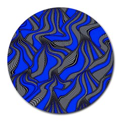 Foolish Movements Blue 8  Mouse Pad (round) by ImpressiveMoments