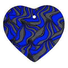 Foolish Movements Blue Heart Ornament