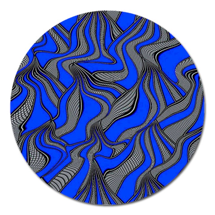 Foolish Movements Blue Magnet 5  (Round)