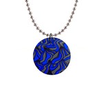 Foolish Movements Blue Button Necklace Front