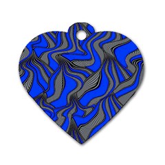 Foolish Movements Blue Dog Tag Heart (one Sided) 