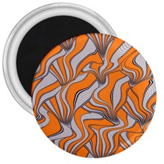 Foolish Movements Swirl Orange 3  Button Magnet