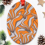 Foolish Movements Swirl Orange Oval Ornament Front