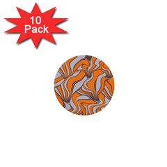 Foolish Movements Swirl Orange 1  Mini Button (10 Pack)