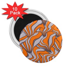 Foolish Movements Swirl Orange 2 25  Button Magnet (10 Pack) by ImpressiveMoments