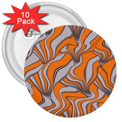 Foolish Movements Swirl Orange 3  Button (10 Pack)