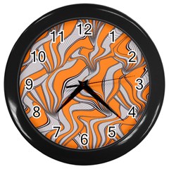 Foolish Movements Swirl Orange Wall Clock (black)