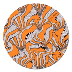 Foolish Movements Swirl Orange Magnet 5  (round)