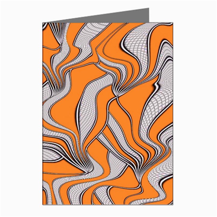 Foolish Movements Swirl Orange Greeting Card (8 Pack)