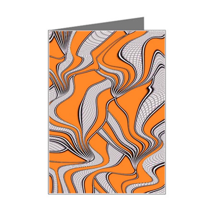 Foolish Movements Swirl Orange Mini Greeting Card