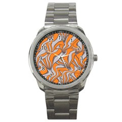 Foolish Movements Swirl Orange Sport Metal Watch