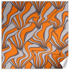 Foolish Movements Swirl Orange Canvas 12  X 12  (unframed)