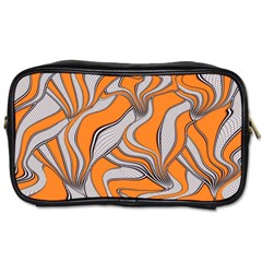 Foolish Movements Swirl Orange Travel Toiletry Bag (one Side)