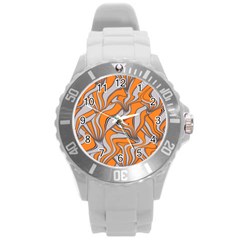 Foolish Movements Swirl Orange Plastic Sport Watch (large)