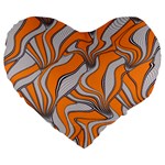 Foolish Movements Swirl Orange 19  Premium Heart Shape Cushion Front