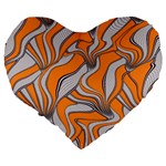 Foolish Movements Swirl Orange 19  Premium Heart Shape Cushion Back