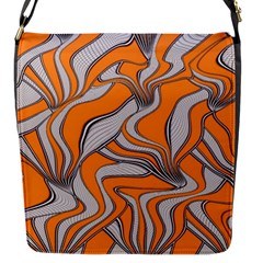 Foolish Movements Swirl Orange Flap Closure Messenger Bag (small)