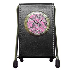 Foolish Movements Pink Effect Jpg Stationery Holder Clock