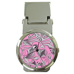 Foolish Movements Pink Effect Jpg Money Clip With Watch