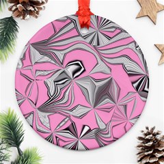 Foolish Movements Pink Effect Jpg Round Ornament (two Sides)