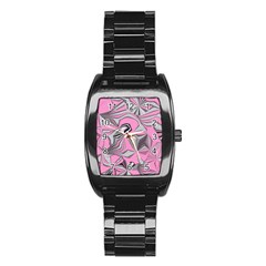 Foolish Movements Pink Effect Jpg Men s Stainless Steel Barrel Analog Watch