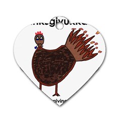 Turkey Dog Tag Heart (two Sided) by Thanksgivukkah