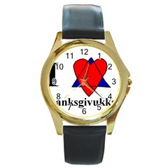 Heartstar Round Metal Watch (gold Rim) 