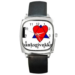 Heartstar Square Leather Watch by Thanksgivukkah