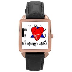 Heartstar Rose Gold Leather Watch  by Thanksgivukkah