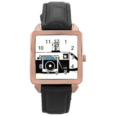 Kodak (3)c Rose Gold Leather Watch 