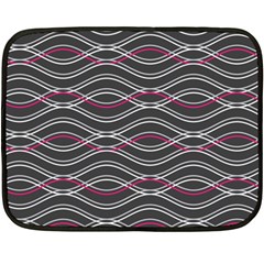 Black And Pink Waves Pattern Mini Fleece Blanket (two Sided)