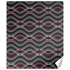 Black And Pink Waves Pattern Canvas 8  X 10  (unframed)